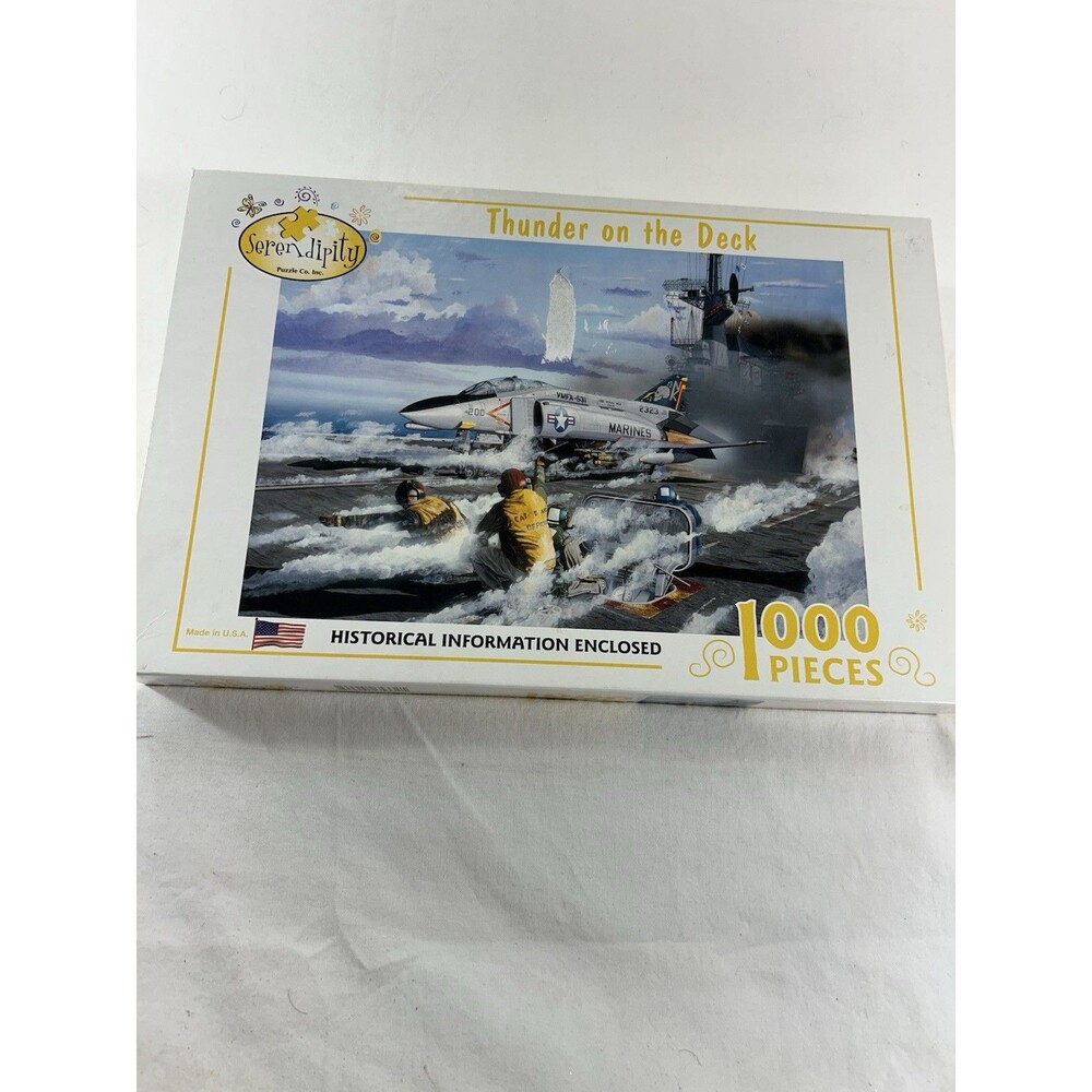 Serendipity Thunder on the Deck 1000 Piece Puzzle John Doughty 2004 Nautical